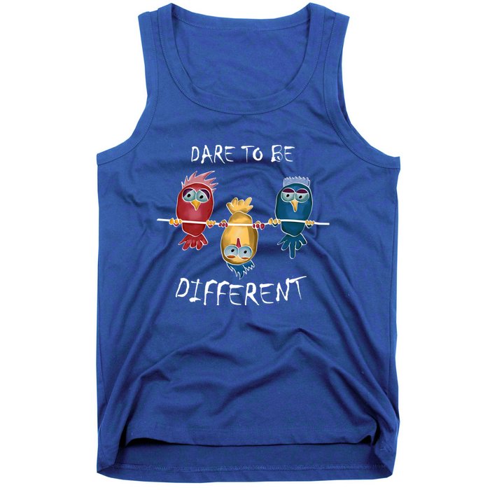 Dare To Be Different Rebel Autism Unique Rainbow Great Gift Tank Top