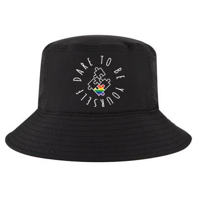 Dare To Be Yourself Rainbow Puzzle Lgbt Pride Cool Gift Cool Comfort Performance Bucket Hat