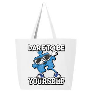 Dare To Be Yourself Autism Awareness Dabbing Puzzle Piece Gift 25L Jumbo Tote