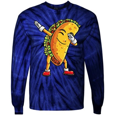 Dabbing Taco Cinco De Mayo Funny Cute Mexican Food Dab Tie-Dye Long Sleeve Shirt