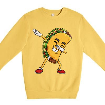 Dabbing Taco Cinco De Mayo Funny Mexican Dab Premium Crewneck Sweatshirt