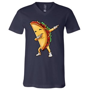 Dabbing Taco Cinco De Mayo Funny Mexican Food Dab V-Neck T-Shirt