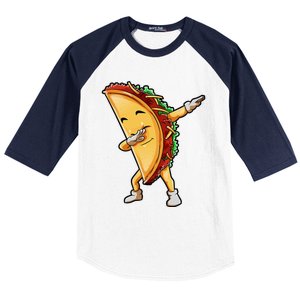 Dabbing Taco Cinco De Mayo Funny Mexican Food Dab Baseball Sleeve Shirt