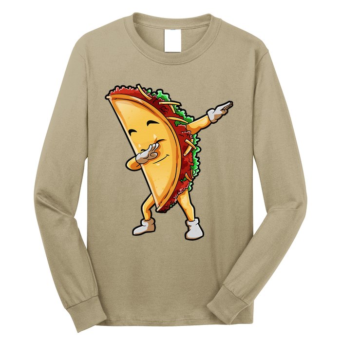 Dabbing Taco Cinco De Mayo Funny Mexican Food Dab Long Sleeve Shirt