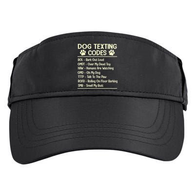 Dog Texting Codes Funny Dog Lover Adult Drive Performance Visor