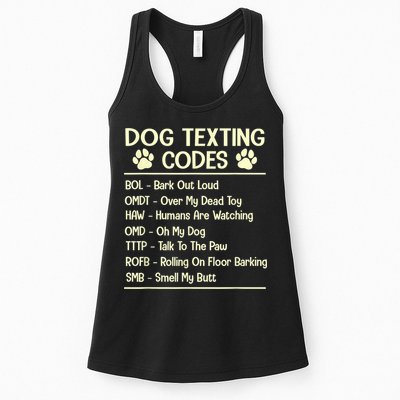 Dog Texting Codes Funny Dog Lover Womens Tank Top