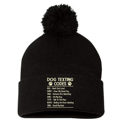 Dog Texting Codes Funny Dog Lover Pom Pom 12in Knit Beanie