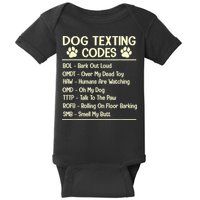 Dog Texting Codes Funny Dog Lover Baby Bodysuit
