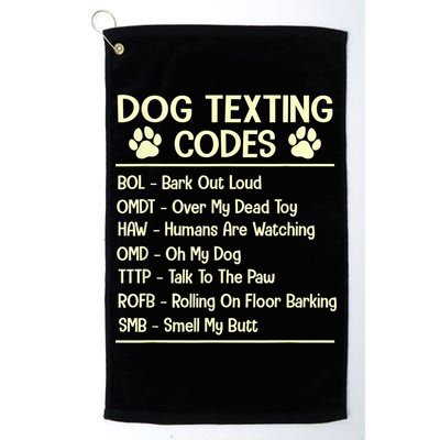 Dog Texting Codes Funny Dog Lover Golf Towel