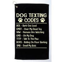 Dog Texting Codes Funny Dog Lover Golf Towel