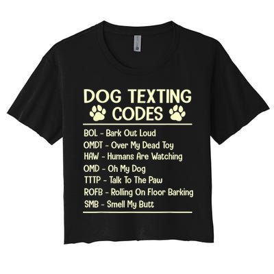 Dog Texting Codes Funny Dog Lover Crop Top