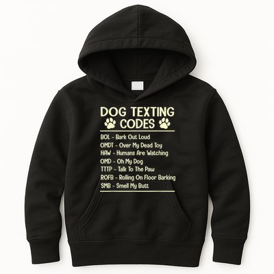 Dog Texting Codes Funny Dog Lover Kids Hoodie