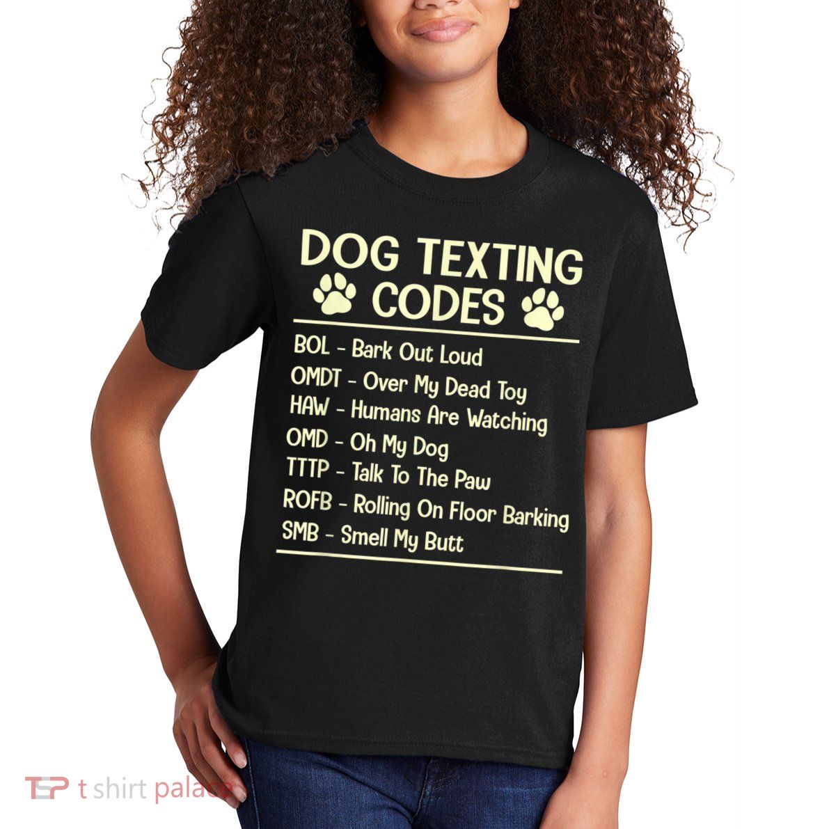 Dog Texting Codes Funny Dog Lover Kids T-Shirt