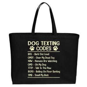 Dog Texting Codes Funny Dog Lover Cotton Canvas Jumbo Tote