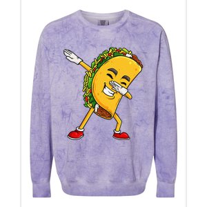 Dabbing Taco Cinco De Mayo Funny Mexican Food Dab Colorblast Crewneck Sweatshirt