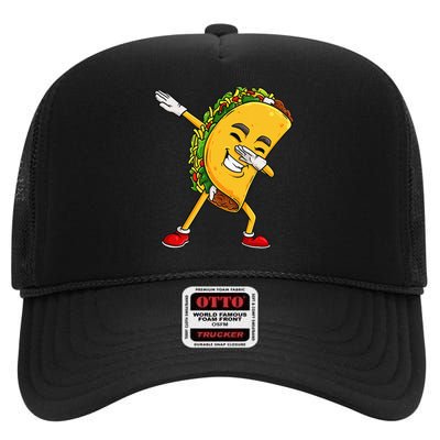 Dabbing Taco Cinco De Mayo Funny Mexican Food Dab High Crown Mesh Back Trucker Hat