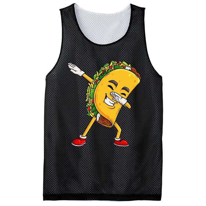 Dabbing Taco Cinco De Mayo Funny Mexican Food Dab Mesh Reversible Basketball Jersey Tank