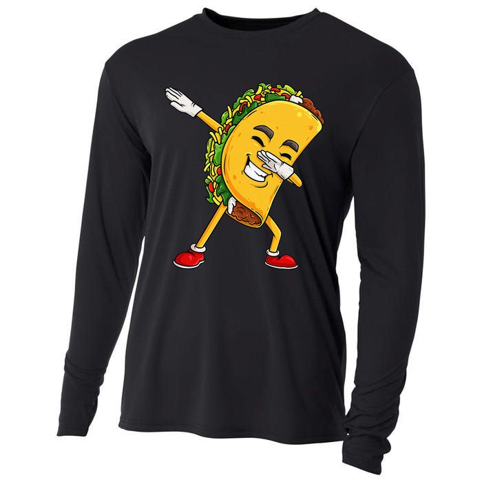 Dabbing Taco Cinco De Mayo Funny Mexican Food Dab Cooling Performance Long Sleeve Crew