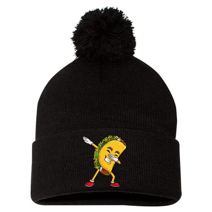 Dabbing Taco Cinco De Mayo Funny Mexican Food Dab Pom Pom 12in Knit Beanie