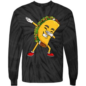 Dabbing Taco Cinco De Mayo Funny Mexican Food Dab Tie-Dye Long Sleeve Shirt