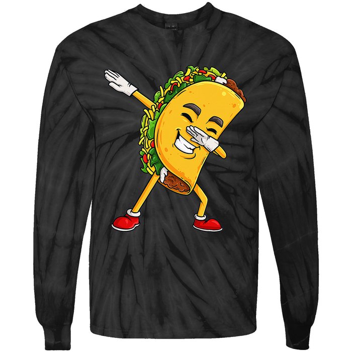 Dabbing Taco Cinco De Mayo Funny Mexican Food Dab Tie-Dye Long Sleeve Shirt