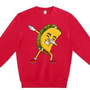 Dabbing Taco Cinco De Mayo Funny Mexican Food Dab Premium Crewneck Sweatshirt