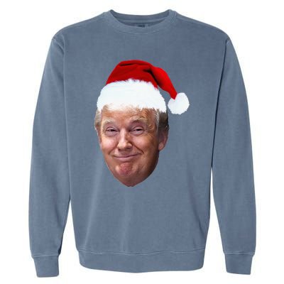 Donald Trump Christmas Funny Maga Santa Hat Gift Garment-Dyed Sweatshirt