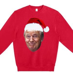 Donald Trump Christmas Funny Maga Santa Hat Gift Premium Crewneck Sweatshirt