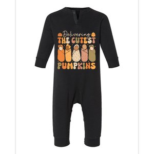 Delivering The Cutest Pumpkins Halloween L And D Nurse Fall Infant Fleece One Piece