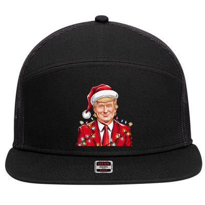 Donald Trump Christmas Funny Maga Holiday 7 Panel Mesh Trucker Snapback Hat