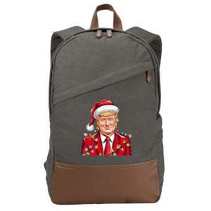 Donald Trump Christmas Funny Maga Holiday Cotton Canvas Backpack