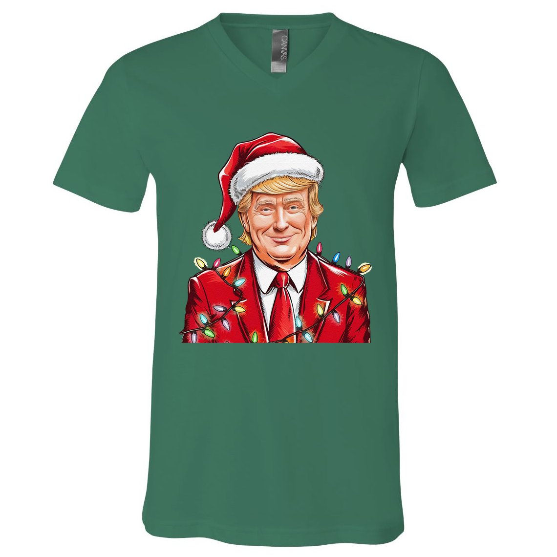 Donald Trump Christmas Funny Maga Holiday V-Neck T-Shirt