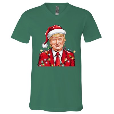 Donald Trump Christmas Funny Maga Holiday V-Neck T-Shirt