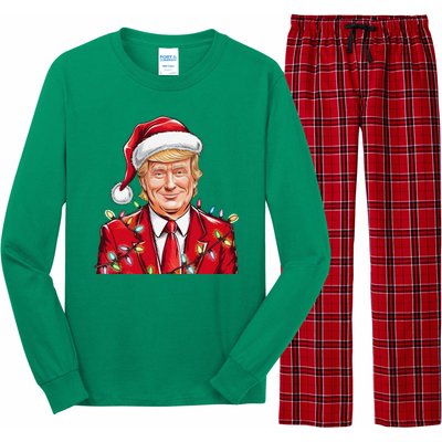 Donald Trump Christmas Funny Maga Holiday Long Sleeve Pajama Set