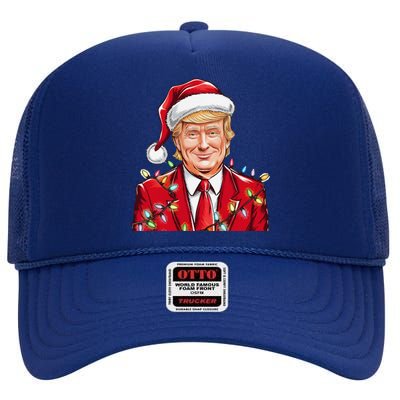 Donald Trump Christmas Funny Maga Holiday High Crown Mesh Back Trucker Hat