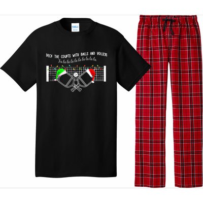 Deck The Courts With Balls And Volleys Christmas Pickleball Gift Pajama Set