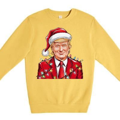 Donald Trump Christmas Funny Maga Santa Hat Premium Crewneck Sweatshirt