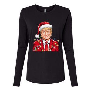 Donald Trump Christmas Funny Maga Santa Hat Womens Cotton Relaxed Long Sleeve T-Shirt