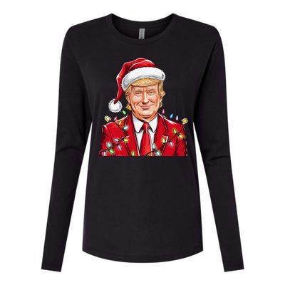 Donald Trump Christmas Funny Maga Santa Hat Womens Cotton Relaxed Long Sleeve T-Shirt