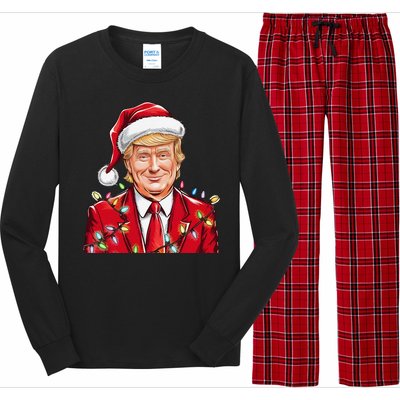 Donald Trump Christmas Funny Maga Santa Hat Long Sleeve Pajama Set