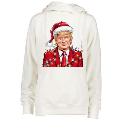 Donald Trump Christmas Funny Maga Santa Hat Womens Funnel Neck Pullover Hood