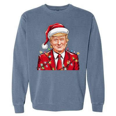 Donald Trump Christmas Funny Maga Santa Hat Garment-Dyed Sweatshirt