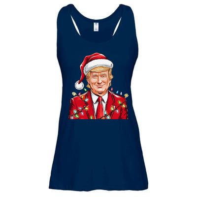 Donald Trump Christmas Funny Maga Santa Hat Ladies Essential Flowy Tank