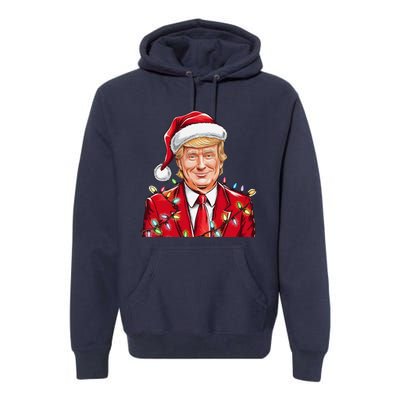 Donald Trump Christmas Funny Maga Santa Hat Premium Hoodie