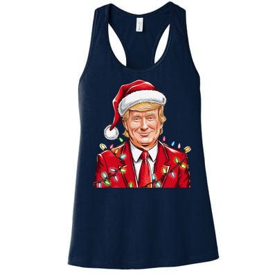 Donald Trump Christmas Funny Maga Santa Hat Women's Racerback Tank