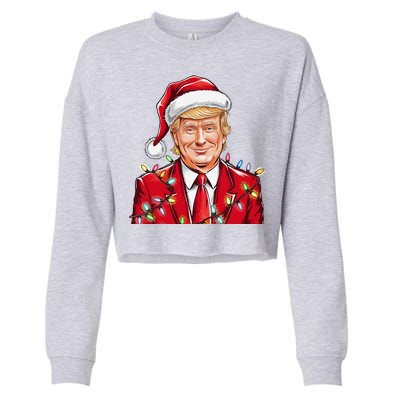 Donald Trump Christmas Funny Maga Santa Hat Cropped Pullover Crew