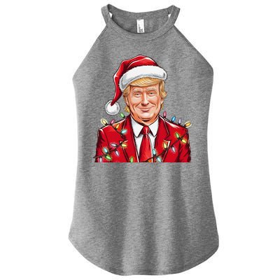 Donald Trump Christmas Funny Maga Santa Hat Women's Perfect Tri Rocker Tank