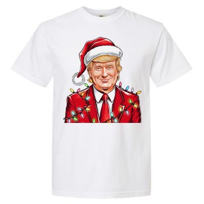 Donald Trump Christmas Funny Maga Santa Hat Garment-Dyed Heavyweight T-Shirt