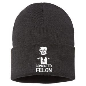 Donald Trump Convicted Felon Stencil Graffiti Sustainable Knit Beanie