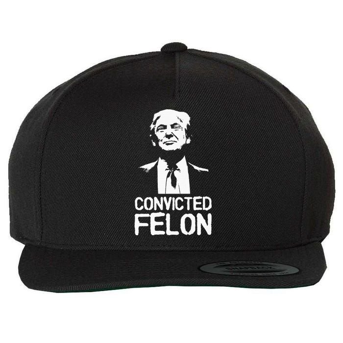 Donald Trump Convicted Felon Stencil Graffiti Wool Snapback Cap